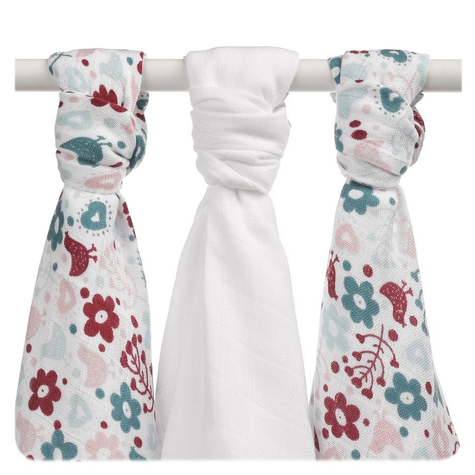 Xkko Bambusové pleny - Flowers&Birds - Girls