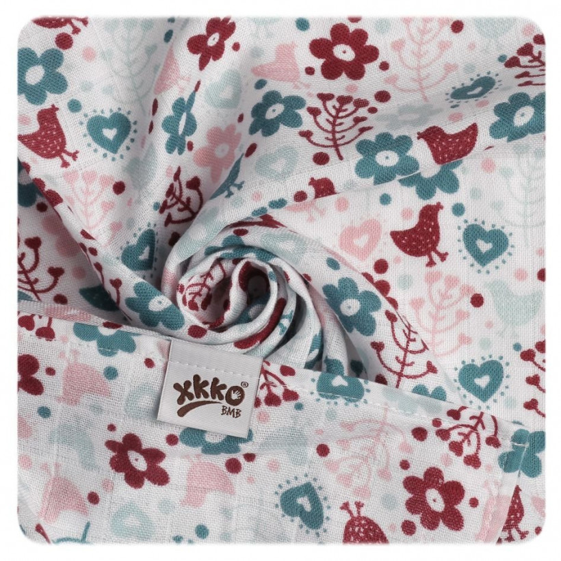 Xkko Bambusové pleny - Flowers&Birds - Girls