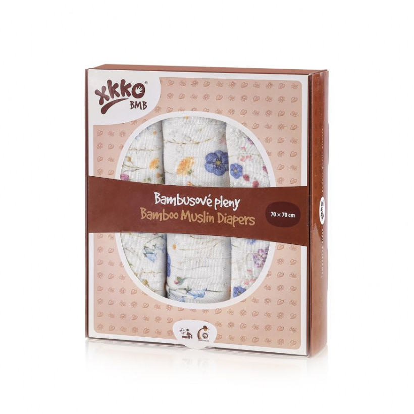 Xkko Bambusové pleny - Blue Wildflowers