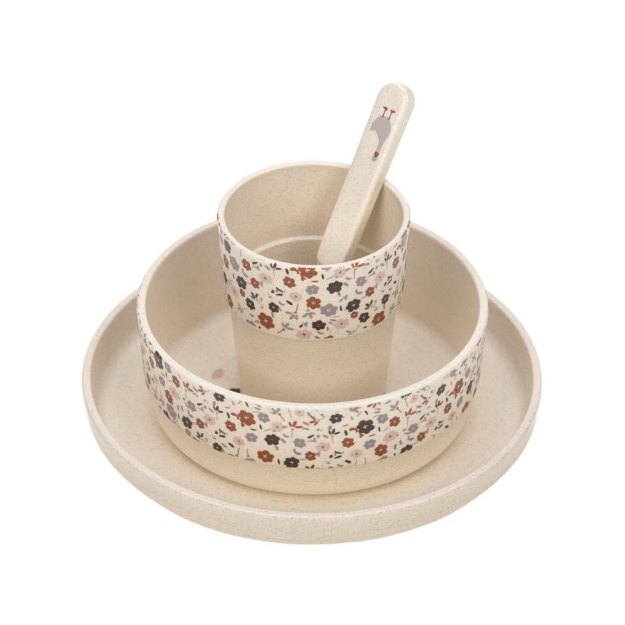 LÄSSIG Dish Set PP/Cellulose Tiny Farmer Sheep Goose nature